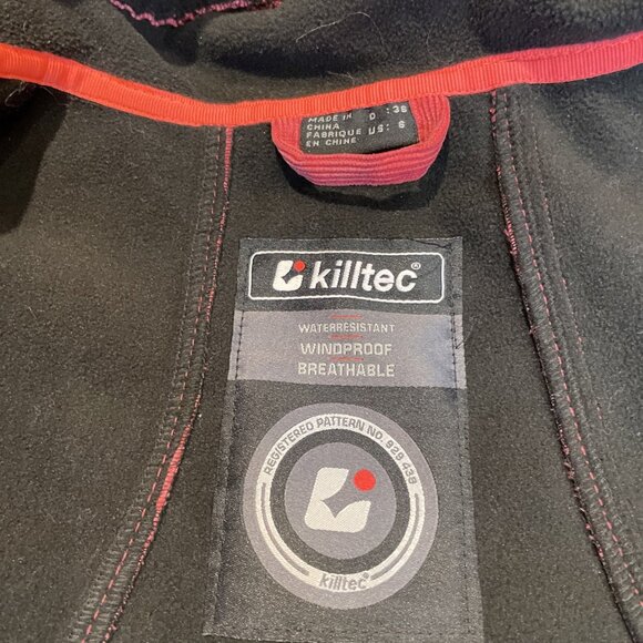 Killtec Women's Corduroy Jacket Size 6 Salmon Hooded Water Resistant Gorpcore - Picture 8 of 14